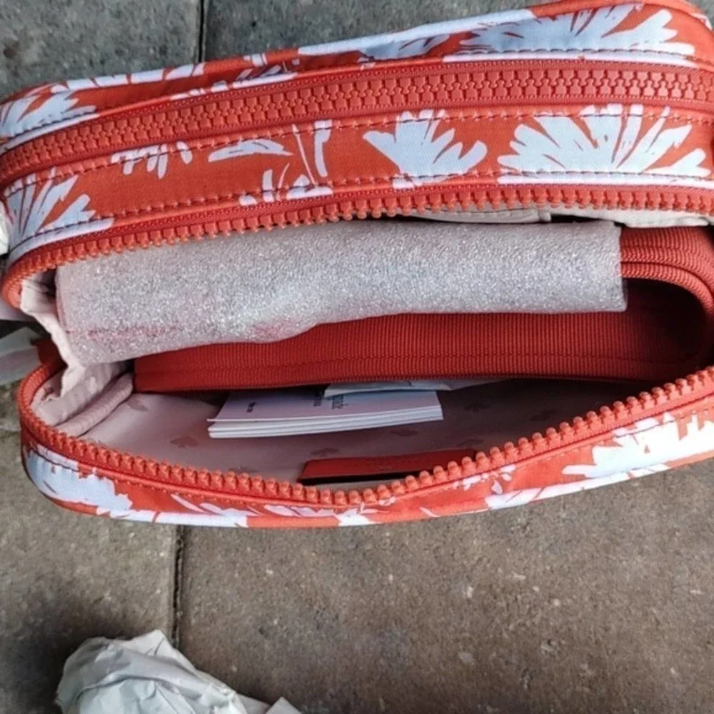 Kate Spade Orange Jae Wild Blossom Camera Bag Crossbody